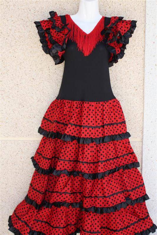Spaanse dames verkleedjurk rood zwart